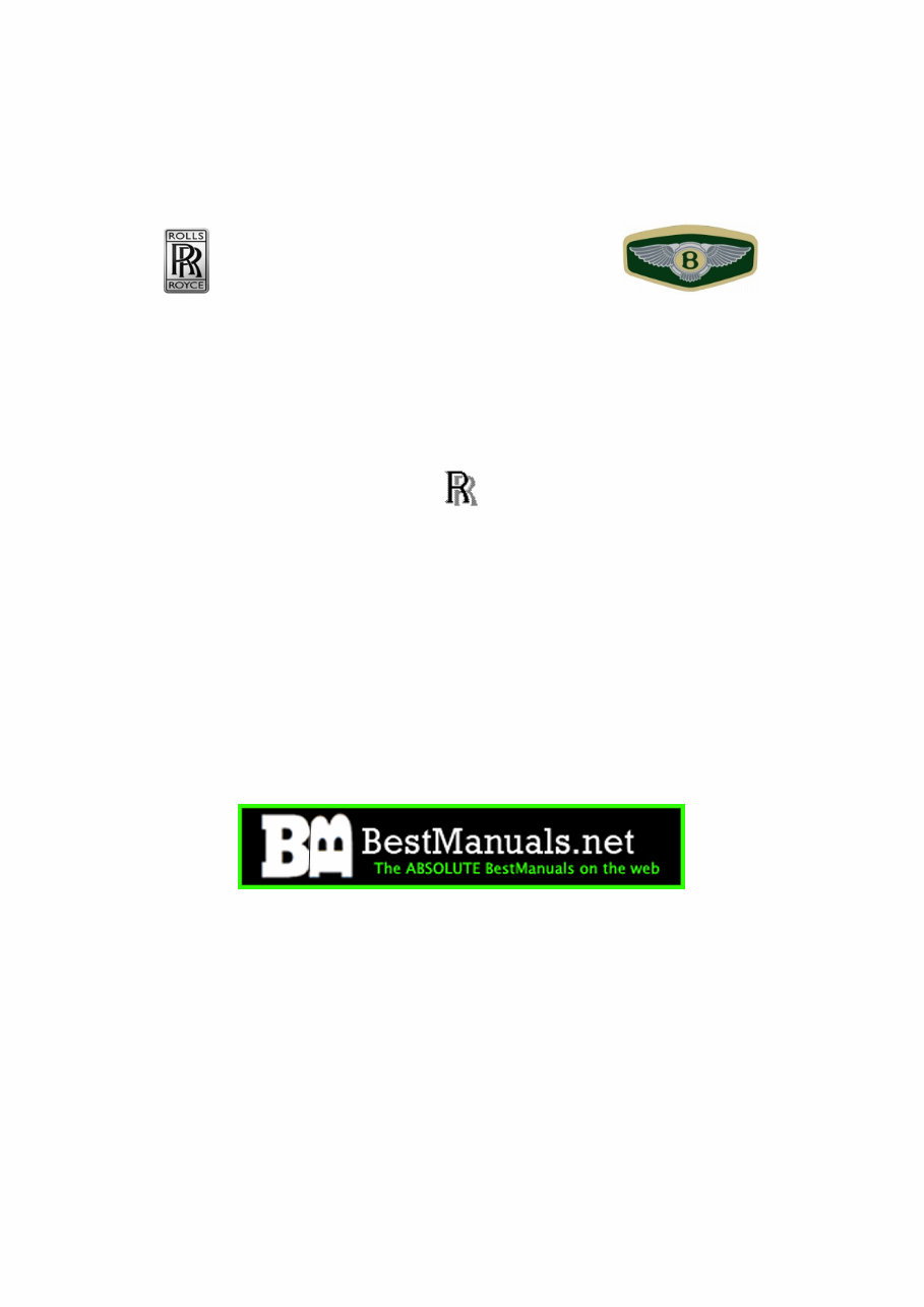 1987-1989 Rolls Royce & Bentley Silver Spirit Spur Corniche Mulsanne R Continental Service & Repair Manual preview img 1