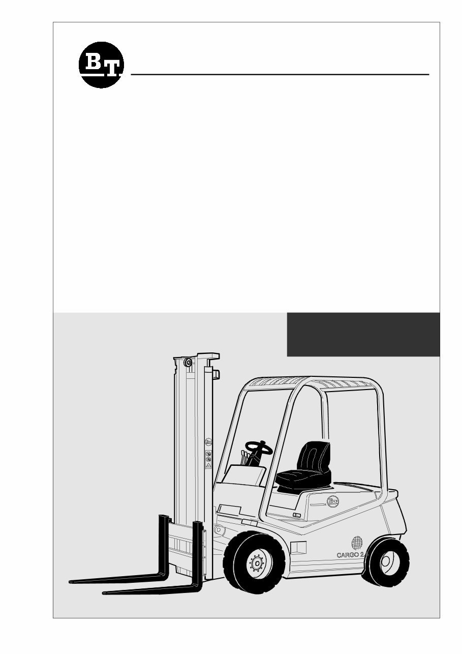 BT Cargo Range Electric Forklift Truck CBE 2.5, CBE 3.0, CBE 3.0L, CBE 3.5 Workshop Service Manual preview img 1