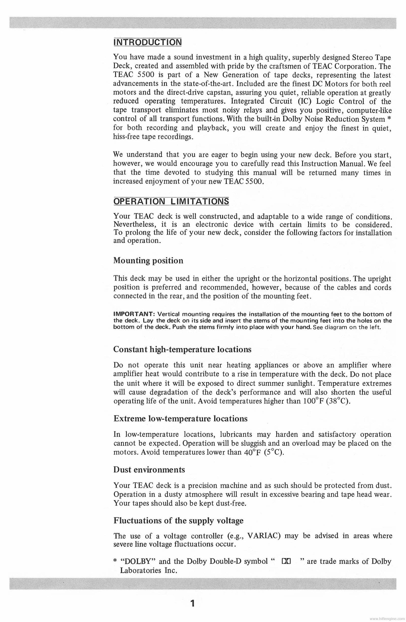 TEAC 5500 STEREO TAPE DECK Instruction Manual preview img 3