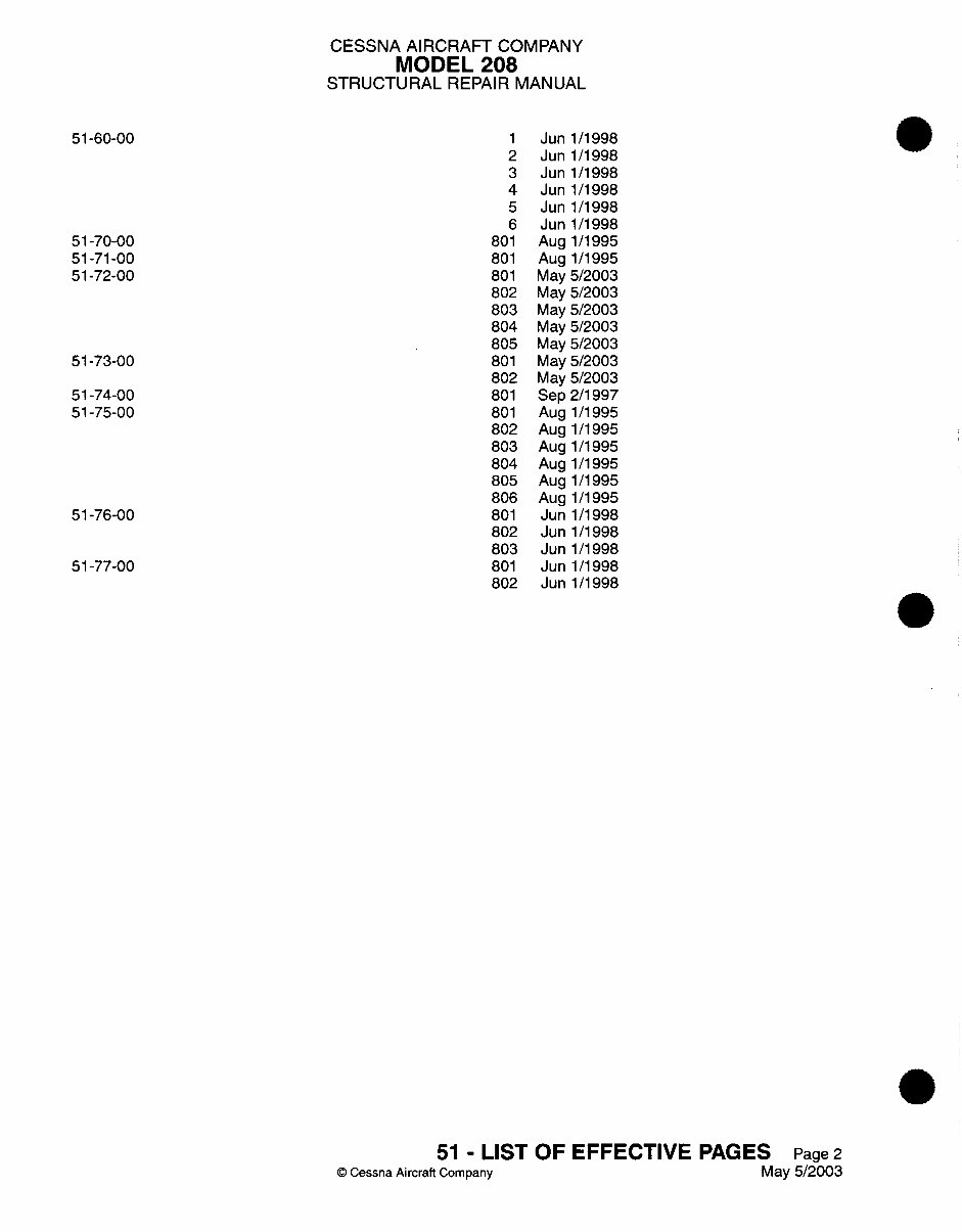 CESSNA CARAVAN AIRCRAFT 208 STRUCTURAL Repair Manual D5132-5 preview img 10