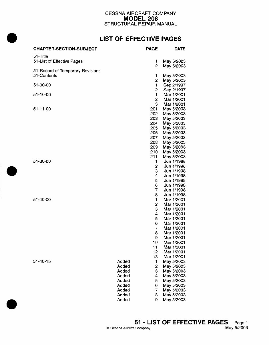 CESSNA CARAVAN AIRCRAFT 208 STRUCTURAL Repair Manual D5132-5 preview img 9