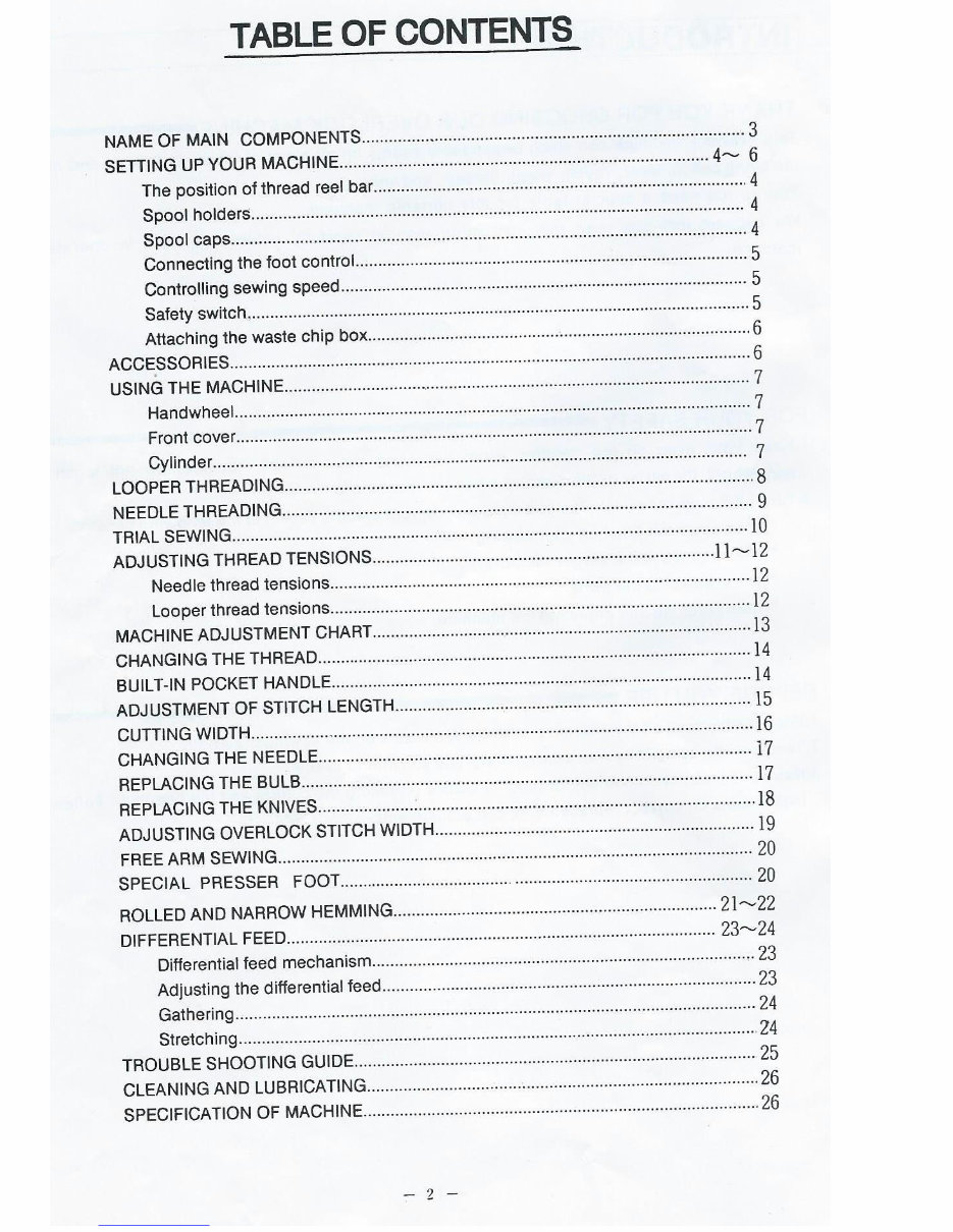 Empisal S4D overlocker sewing machine instruction manual preview img 2