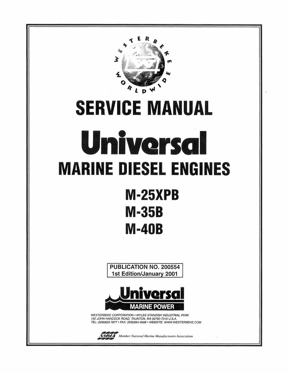 WESTERBEKE Universal Marine Diesel EngineS M-25XPB M-35B M-40B Service Repair Manual ! preview img 1