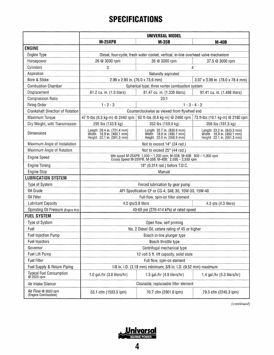 WESTERBEKE Universal Marine Diesel EngineS M-25XPB M-35B M-40B Service Repair Manual ! preview img 10