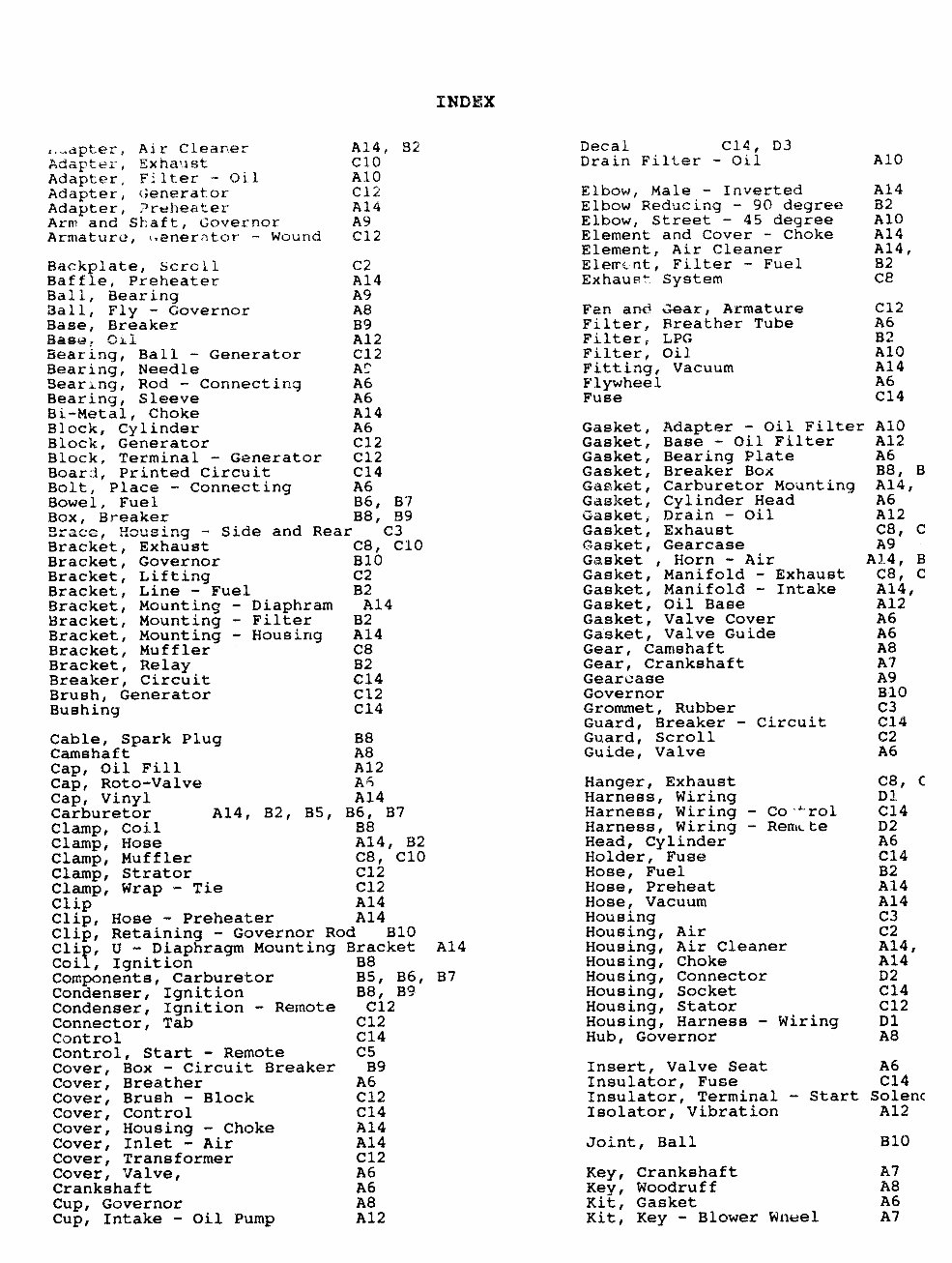 Onan NHE, NHEL Emerald III RV Electric GenSet Parts Manual ( preview img 4