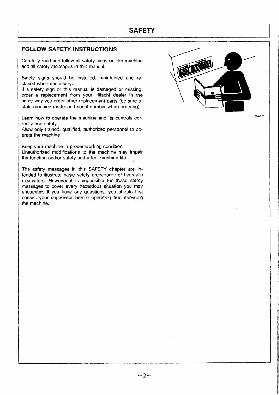 Hitachi EX100-3 / EX100M-3 Excavator Operators Manual preview img 10