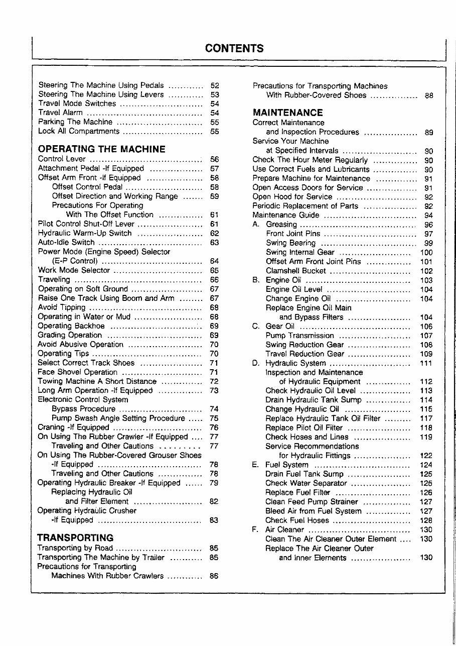 Hitachi EX100-3 / EX100M-3 Excavator Operators Manual preview img 6