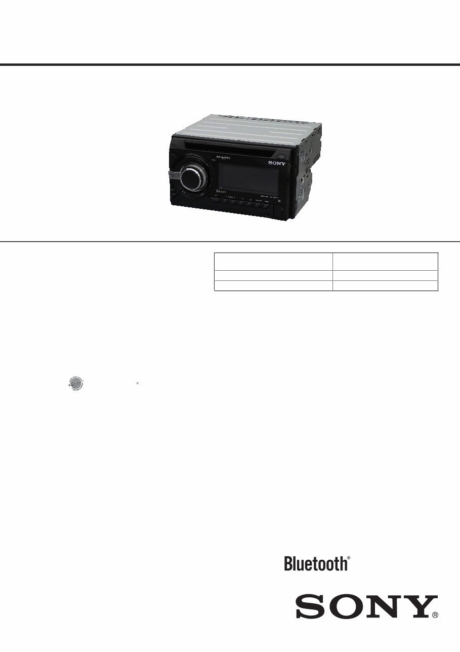 Sony WX-GT90BT/GT90BTE/GT99BT OEM Service & Repair Manual preview img 1