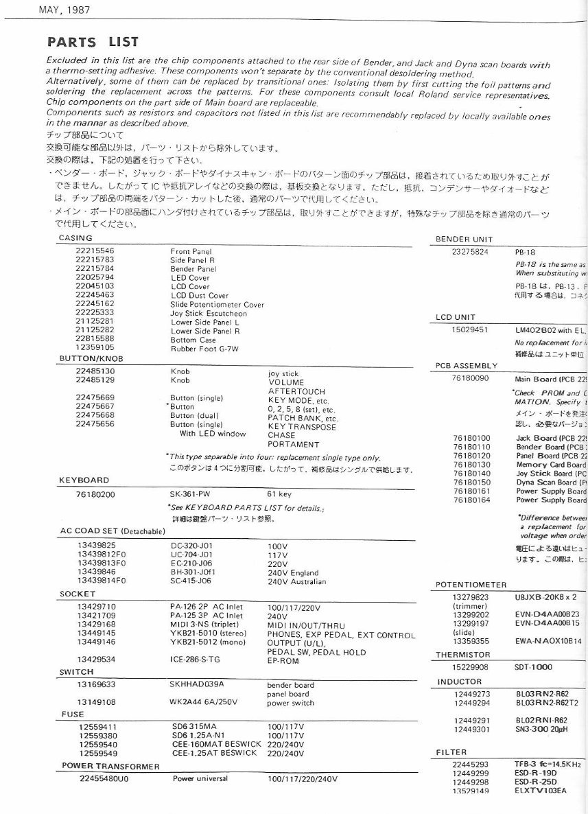Roland d50 d-50 d 50 synthesizer complete service manual preview img 5