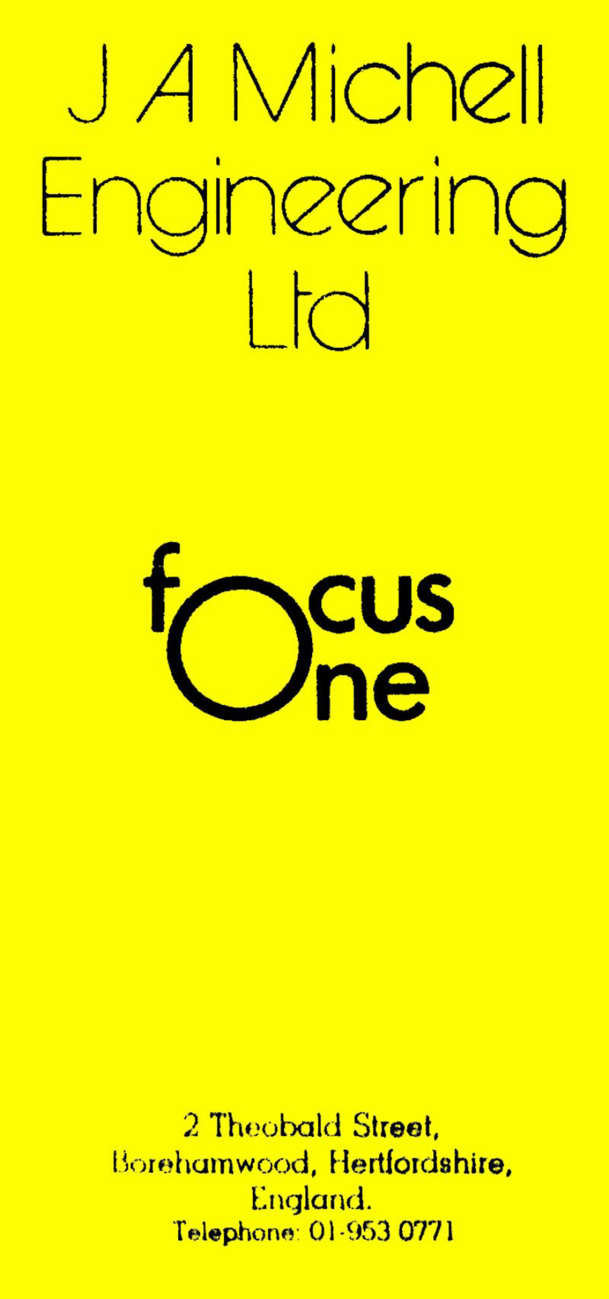 Michell Focus One Turntable - Owner Manual preview img 1