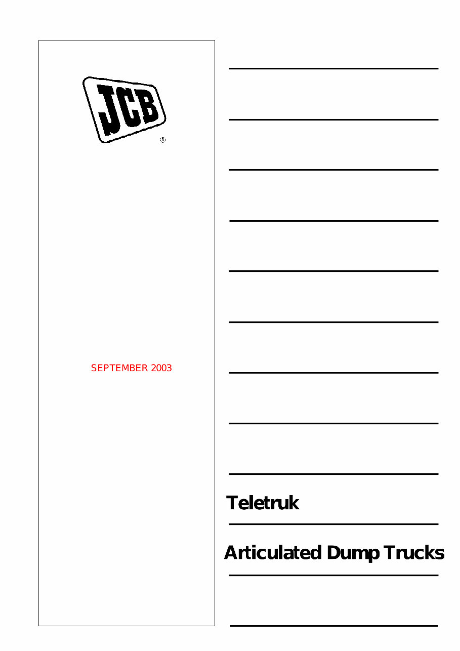 1992-2003 JCB (All Models) OEM Service & Repair Manual preview img 1