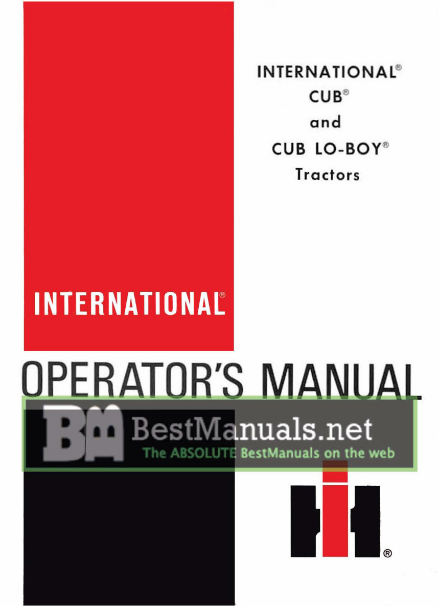 IH Farmall Cub Lo-Boy Tractor Service, Parts, Owners Manual -7- Manuals - IMPROVED - preview img 1