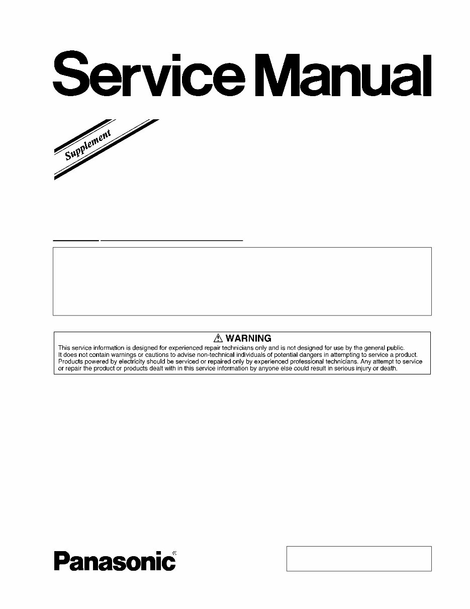 Panasonic TC-P65ST30 Plasma TV Service Manual preview img 1