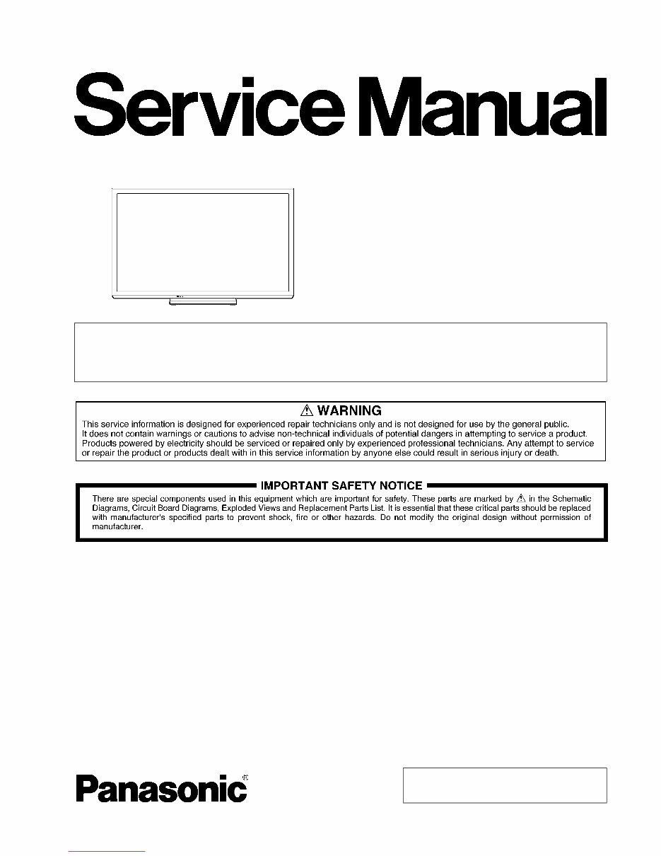 Panasonic TC-P50U50 Service Manual and Repair Guide preview img 1