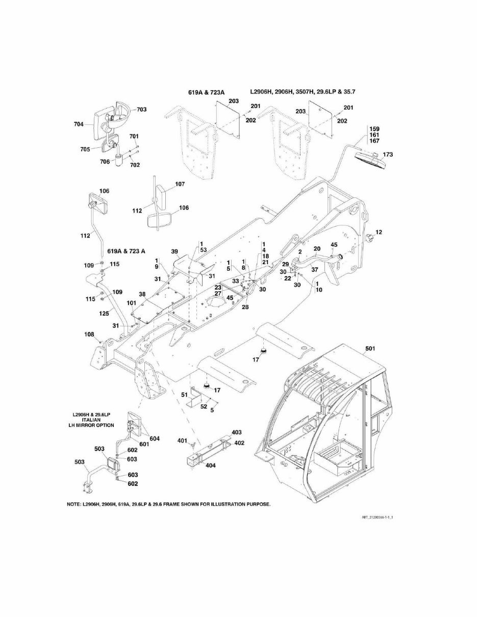 JLG Telehandlers L2906H, 2906H, 3507H, 619A, 723A,Agrovector 29.6LP, 29.6, 35.7 Global Illustrated Master Parts List Manual Inst preview img 10