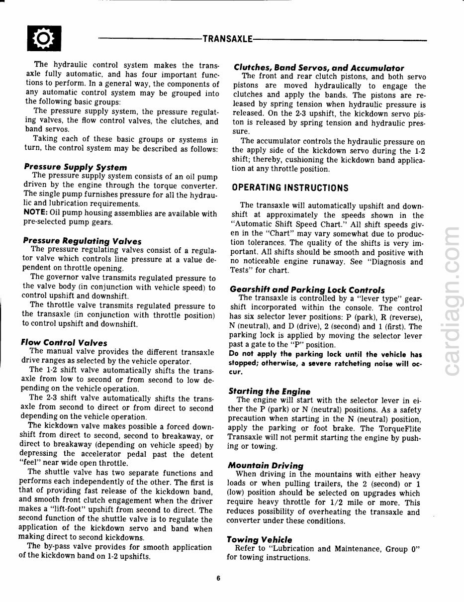 CHRYSLER A-404 A-413 AUTO Automatic Transmission Manual preview img 6