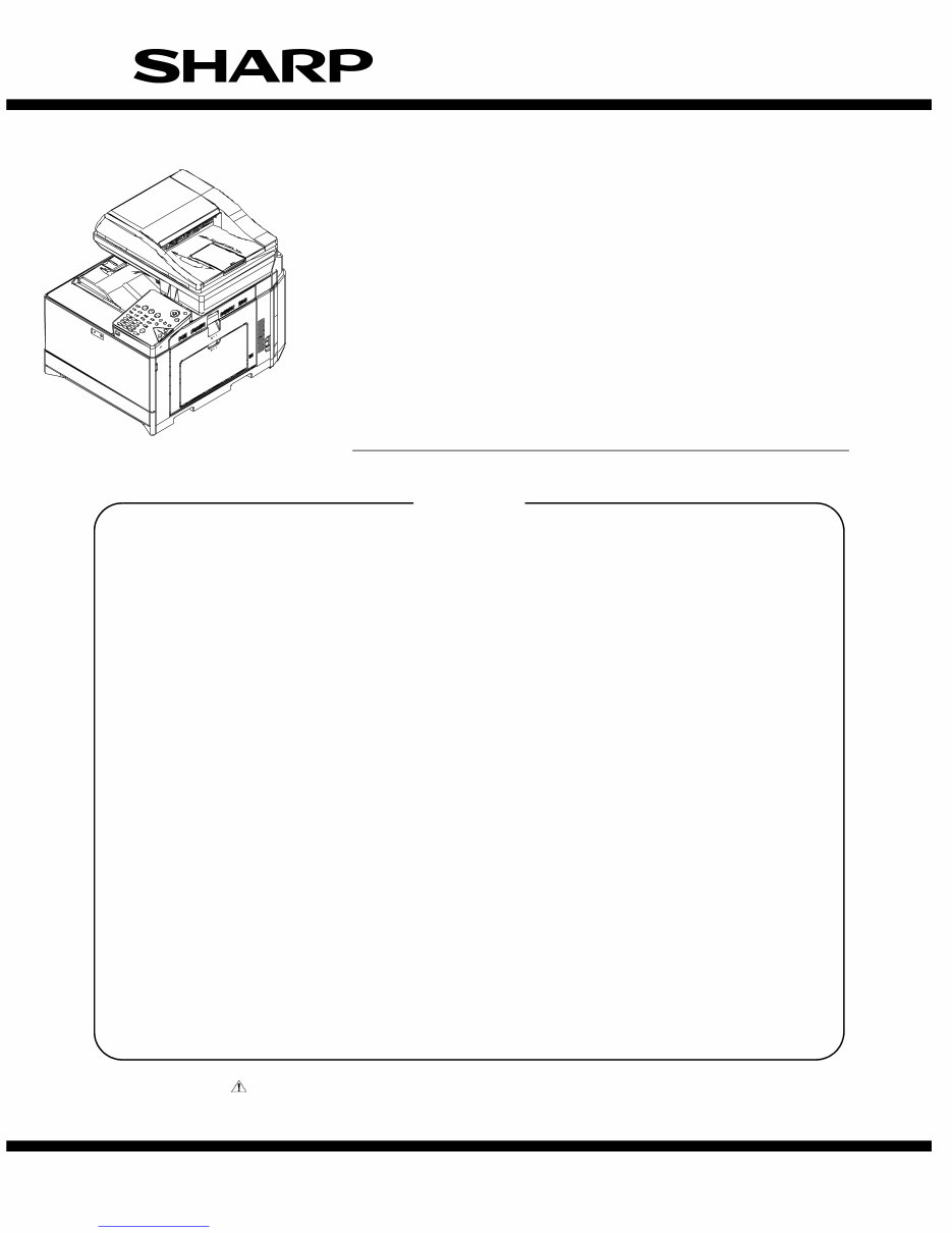 Sharp MX C301 C301W Service Manual and Repair Guide preview img 1