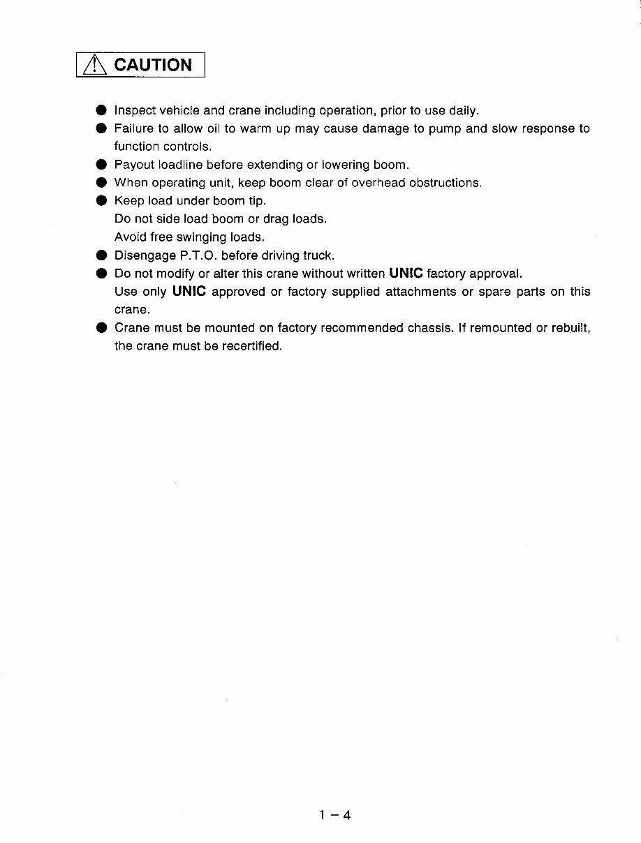Furukawa Unic 500 Series Hydraulic Crane Operators Manual preview img 9