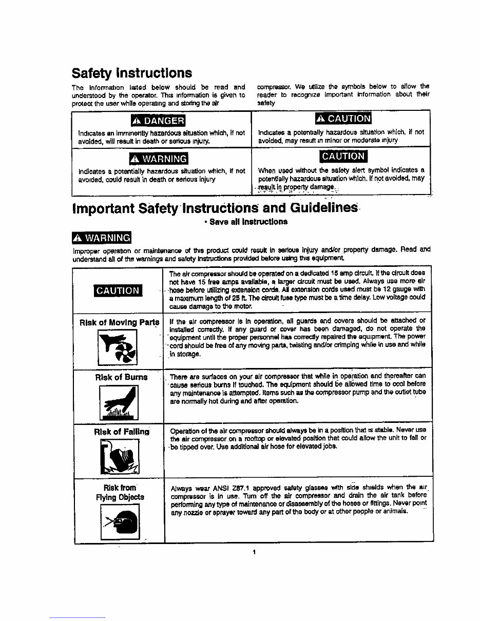 Craftsman 1HP 3-Gallon Oil Lubricated Air Compressor (Model 921.15310) Owners Manual preview img 3
