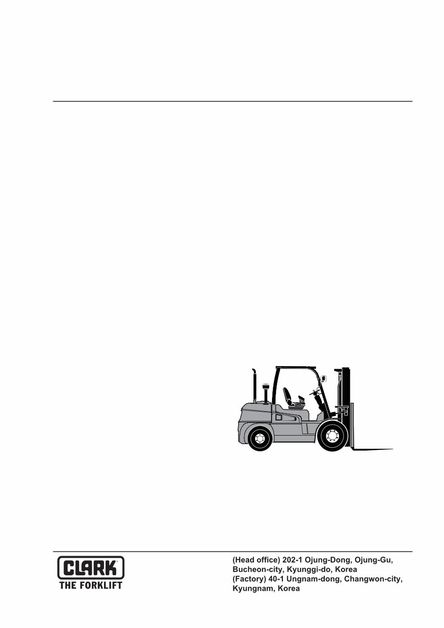 CLARK C40D, C45D, C50sD, C55sD, C40L, C45L, C50sL, C55sL Forklift Service Repair Manual - ! preview img 1