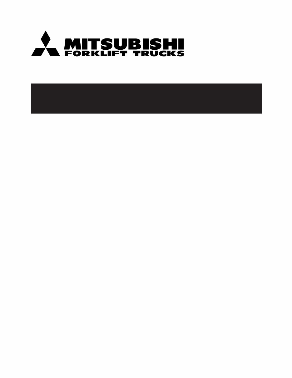 Mitsubishi FB16KT / FB18KT / FB20KT Electric Forklift Truck Service & Repair Manual preview img 1