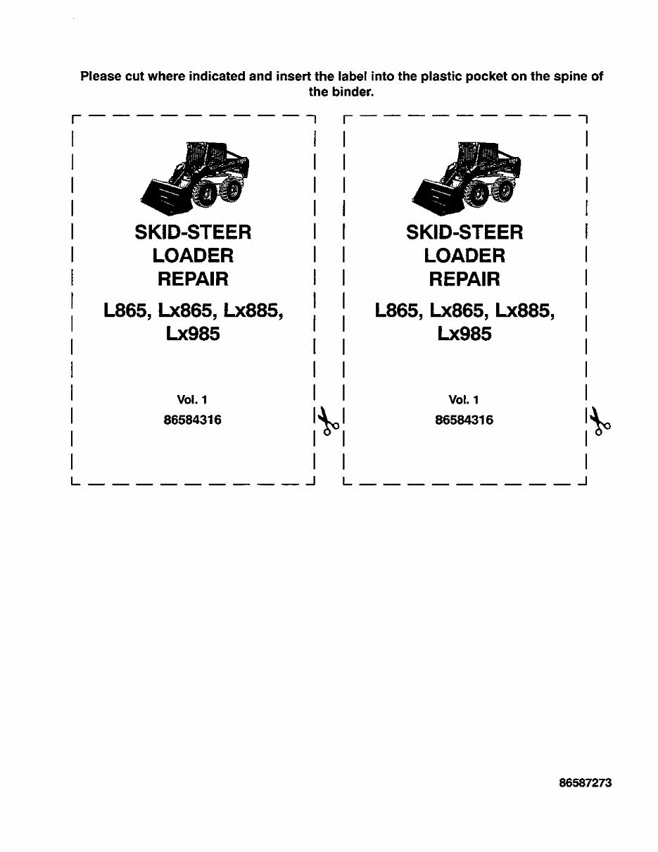 New Holland L865, LX865, LX885, LX985 Service Manual preview img 1