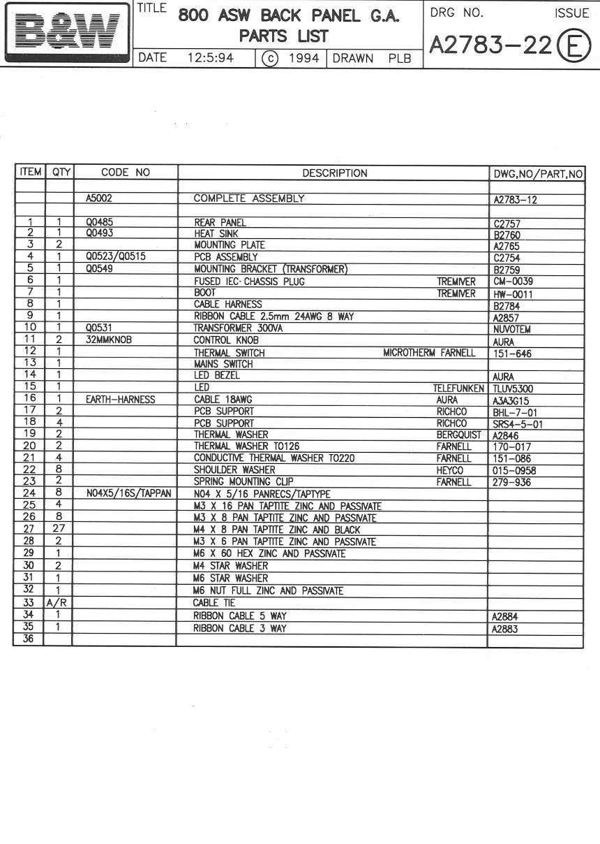 B&W ASW-800 Subwoofer Bowers & Wilkins , Service Manual preview img 5