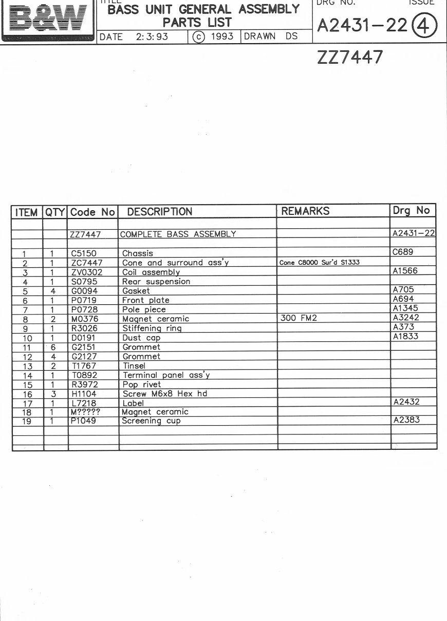 B&W ASW-800 Subwoofer Bowers & Wilkins , Service Manual preview img 7