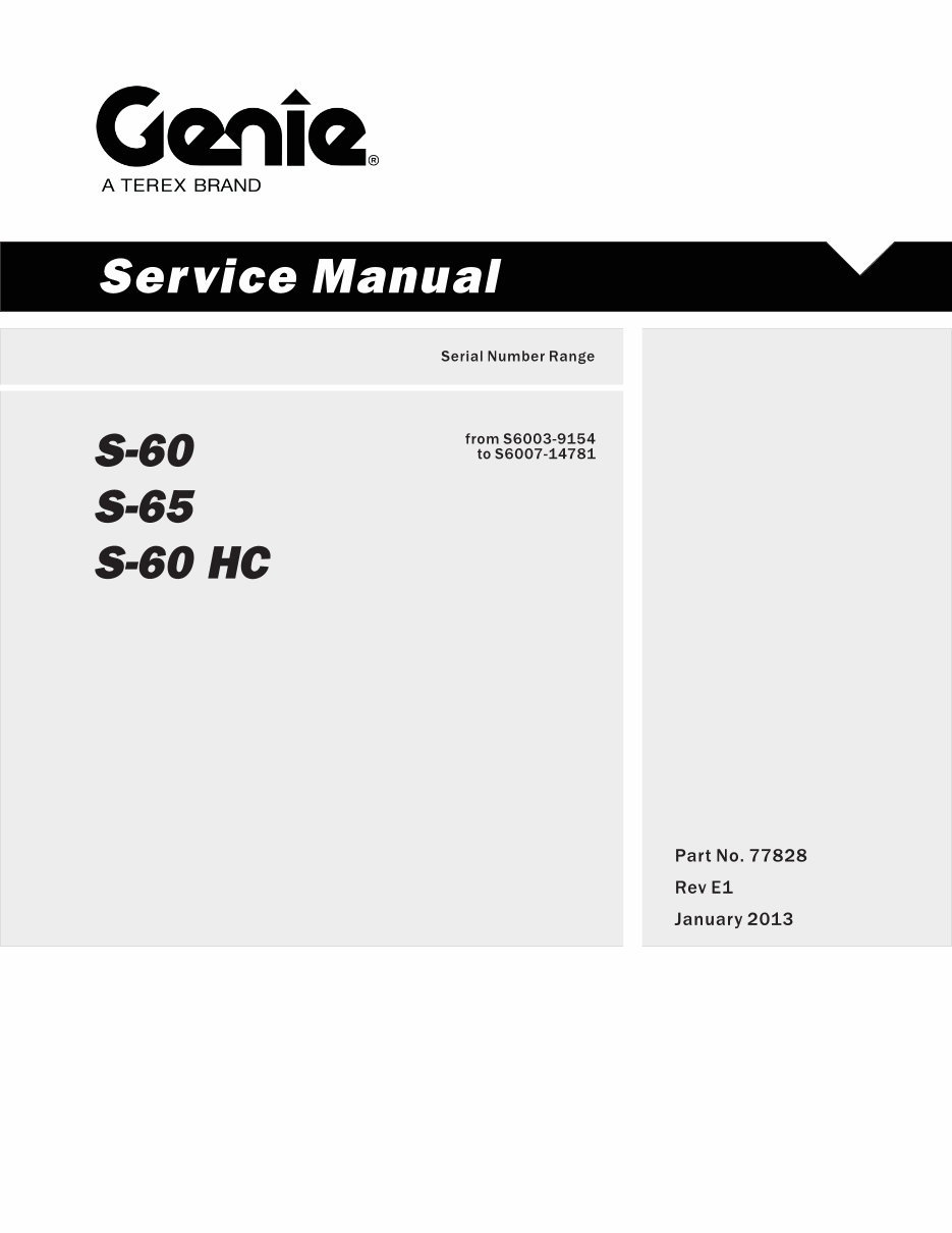 Genie Lifts S60&S65 Service Manual preview img 1