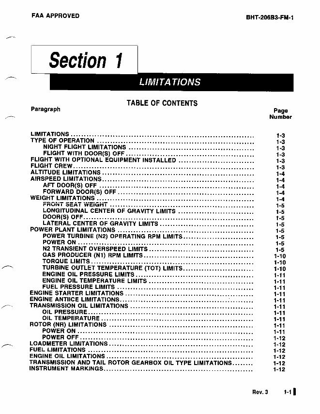 Bell Jet Ranger3 206 Rotorcraft Helicopter Flight Manual preview img 10