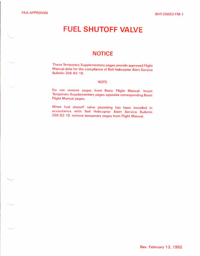 Bell Jet Ranger3 206 Rotorcraft Helicopter Flight Manual preview img 3