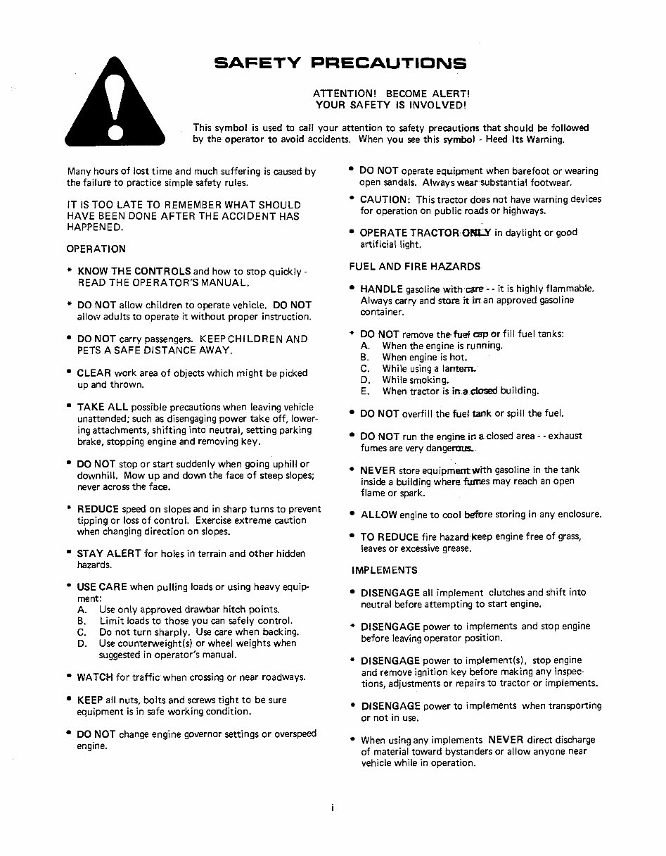 Allis CHALMERS B110 B-110 AC Tractor & Attachments Service Repair Manual - preview img 3