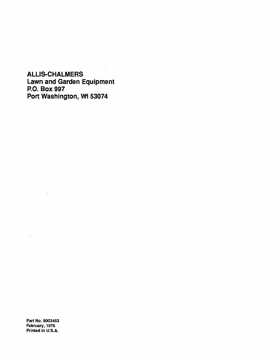 Allis CHALMERS B110 B-110 AC Tractor & Attachments Service Repair Manual - preview img 5