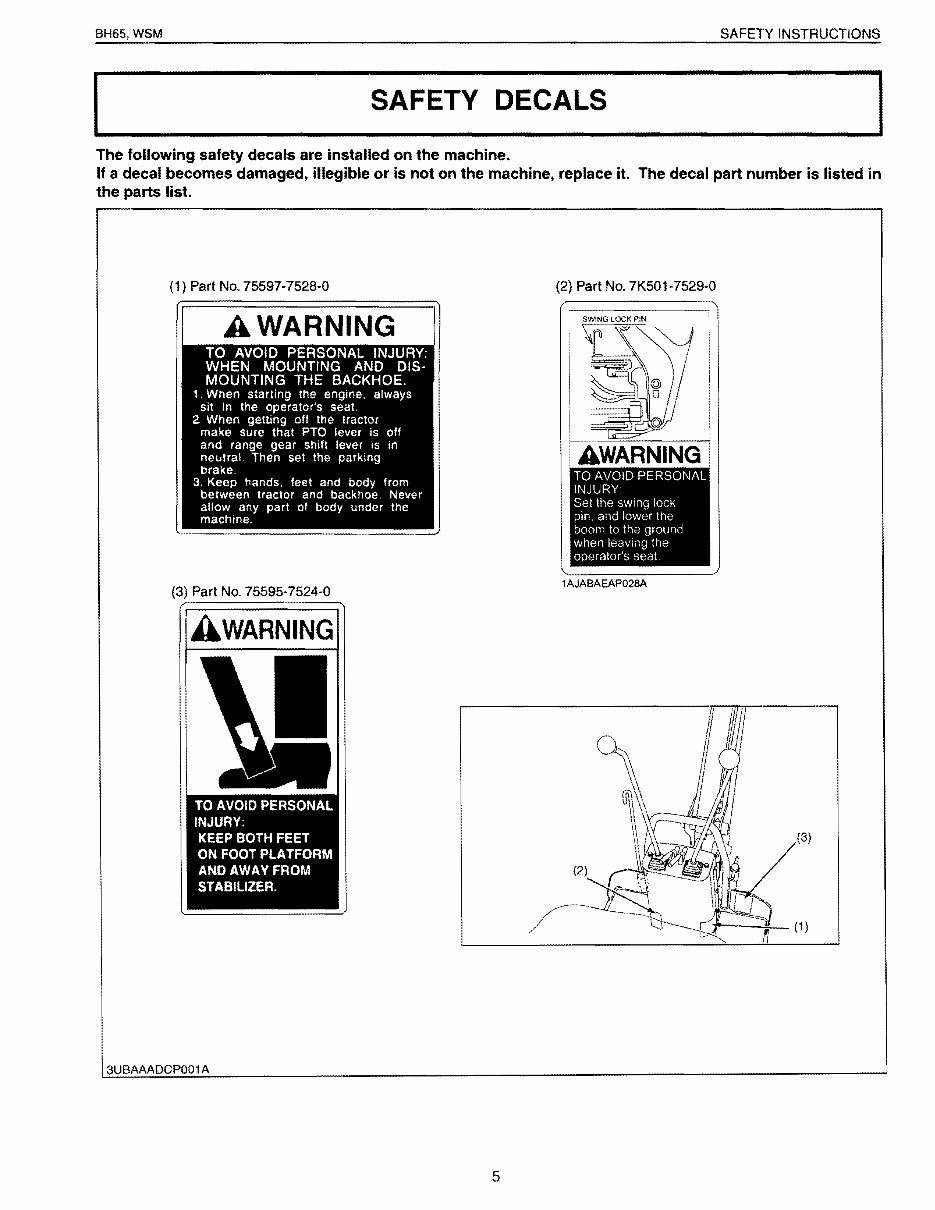 KUBOTA BH65 BACKHOE ATTACHMENT Workshop Service Manual preview img 5