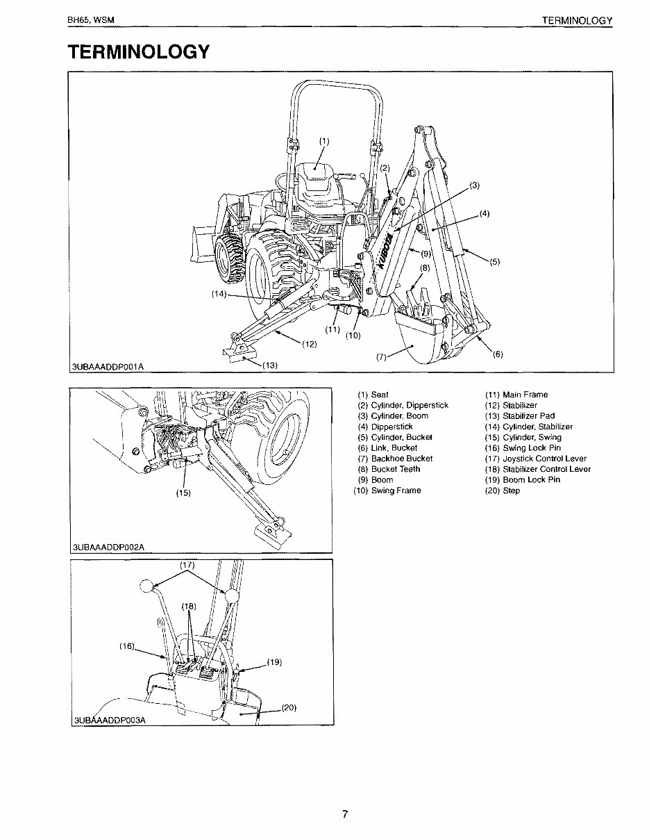 KUBOTA BH65 BACKHOE ATTACHMENT Workshop Service Manual preview img 7