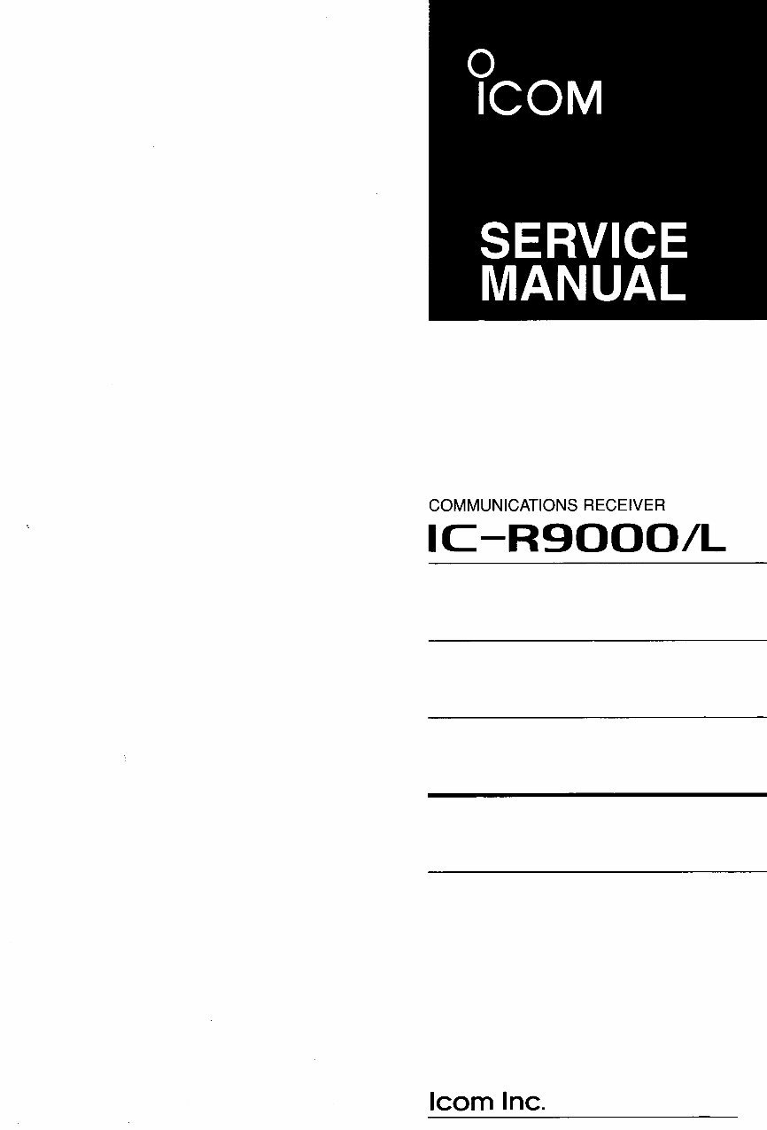 ICOM IC-R9000L Service Repair Manual | eManualOnline