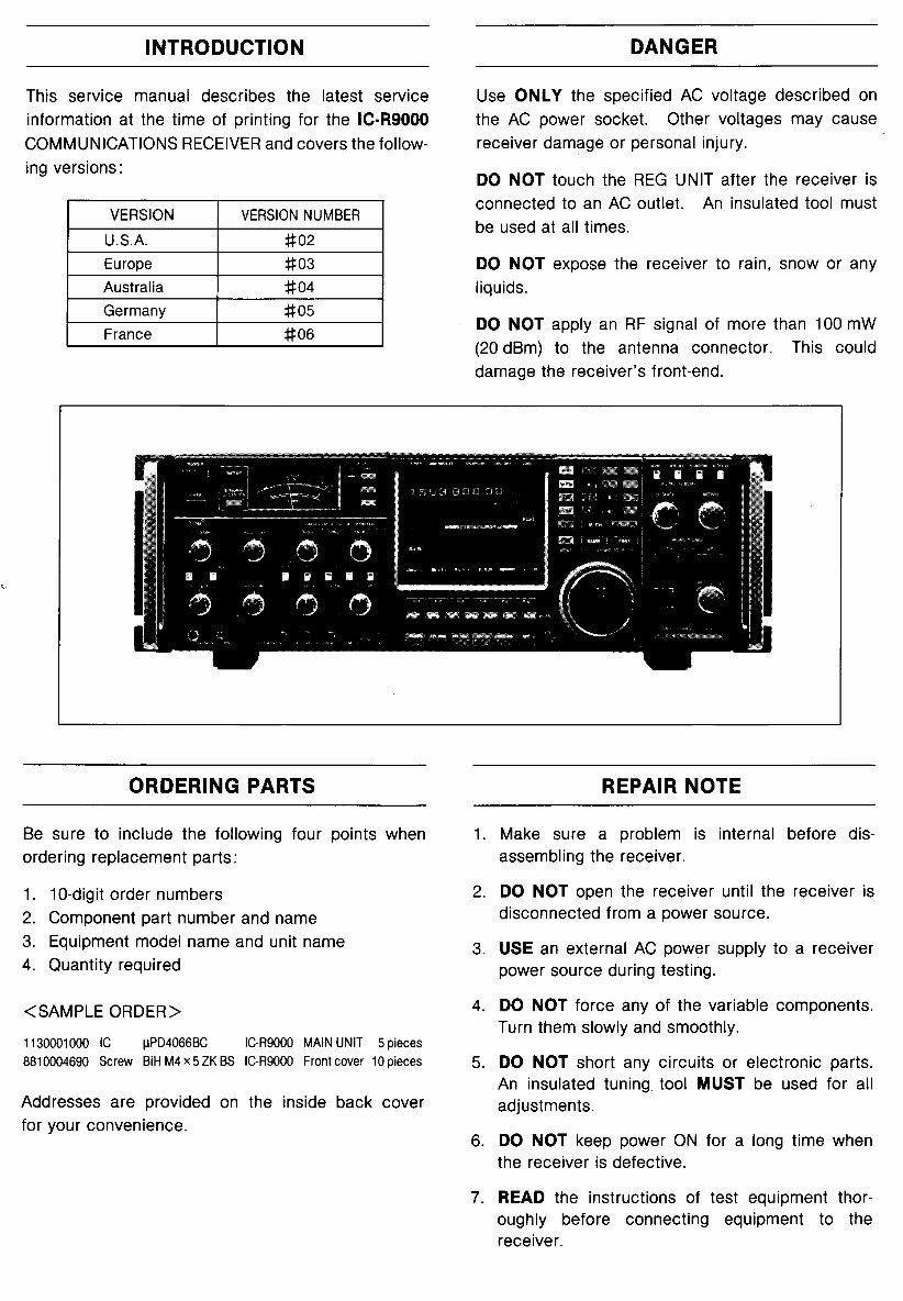 ICOM IC-R9000L Service Repair Manual | Download Manual