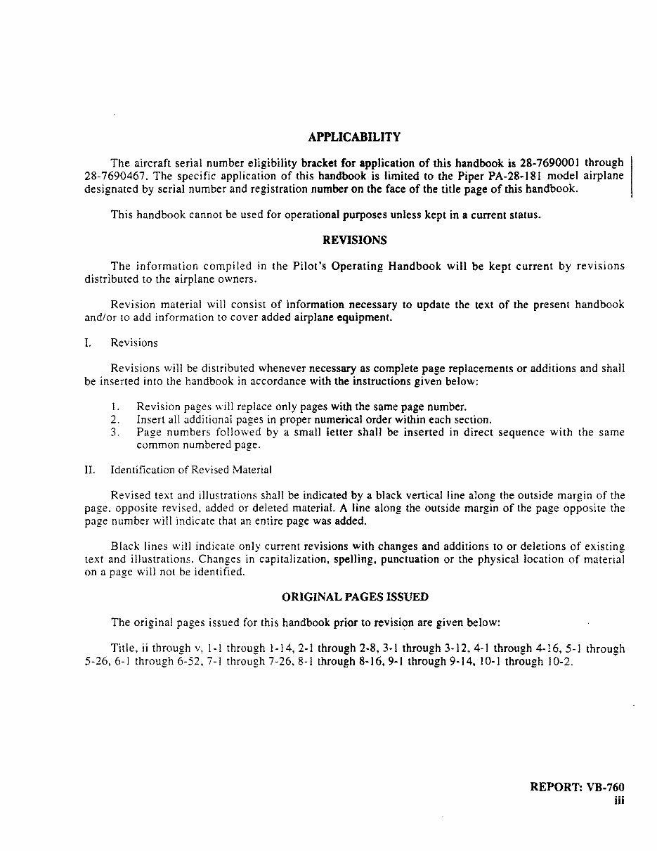 Piper PA28-181 Archer II Pilot's Operating Handbook POH INSTANT * preview img 3