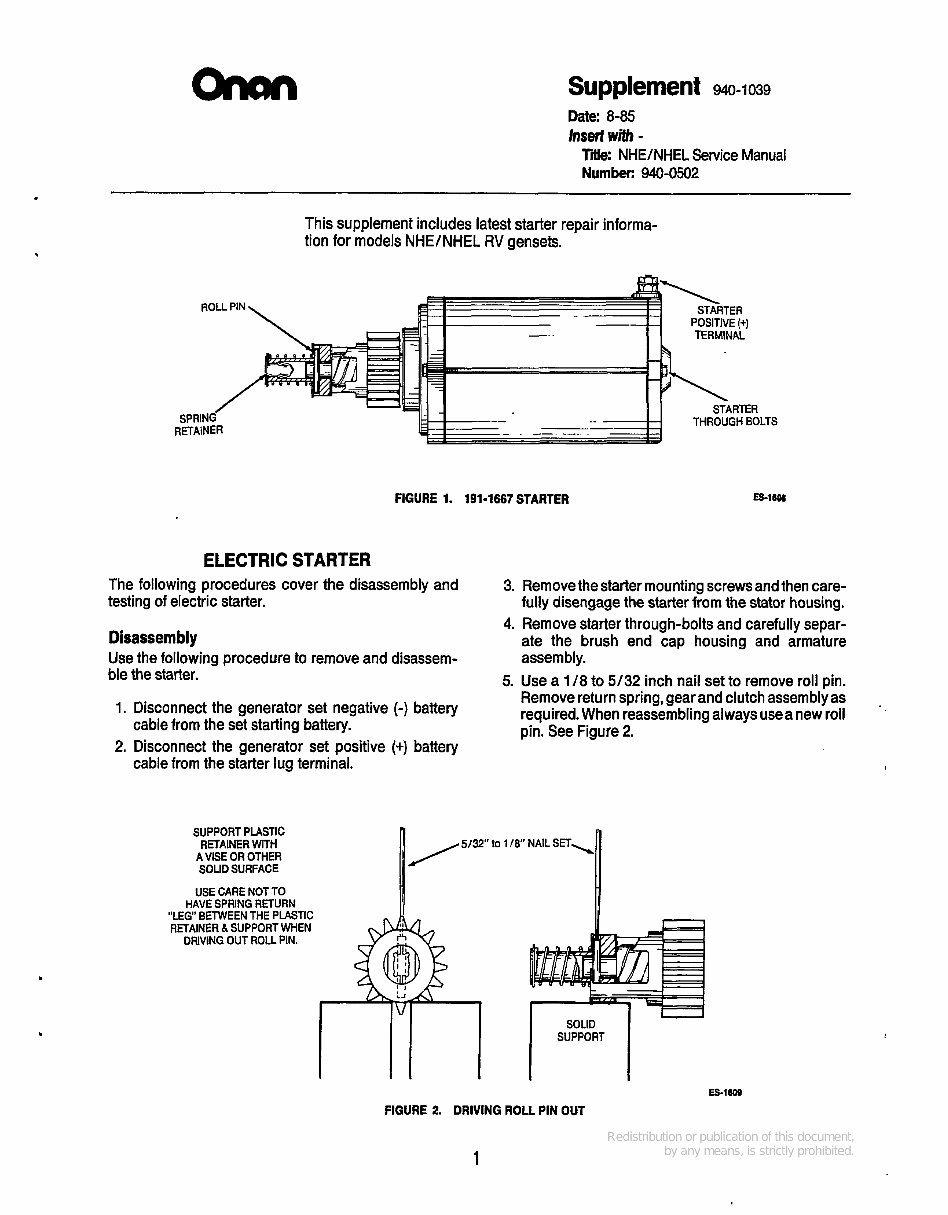 Onan NHE, NHEL Series Service Manual Cummins Onan Generator Repair Book 940-0502 preview img 3