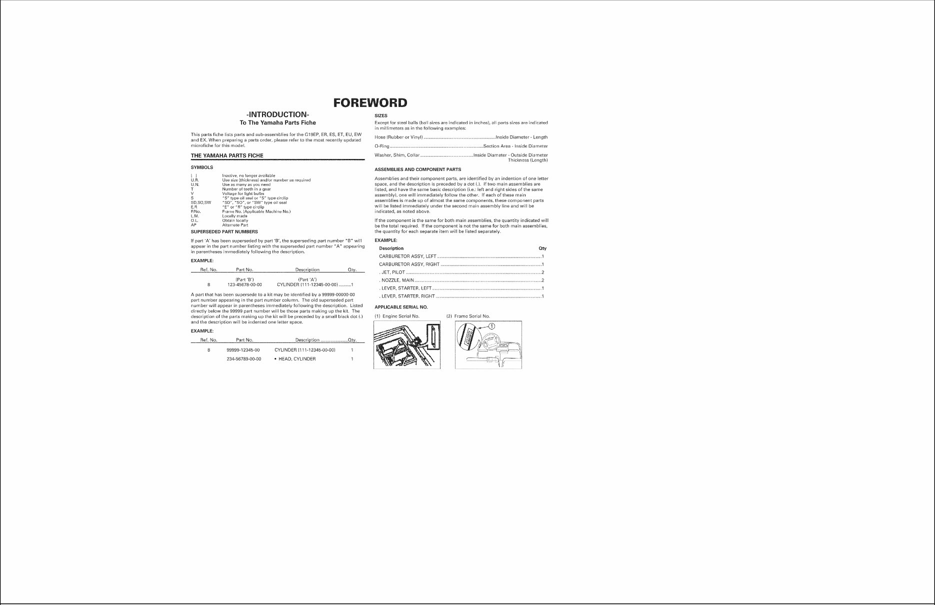 1996-2002 Yamaha G19EP(R,S,T,U,W,X) Golf Buggy Parts Manual preview img 2