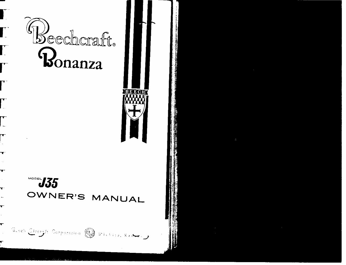 Beechcraft Bonanza J35 J-35 Owners Manual Handbook POH - preview img 1