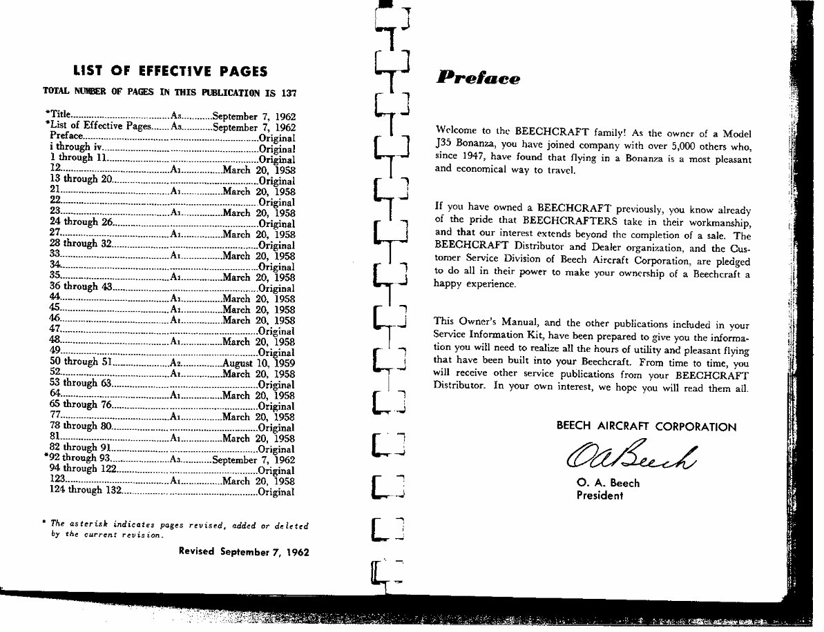 Beechcraft Bonanza J35 J-35 Owners Manual Handbook POH - preview img 3