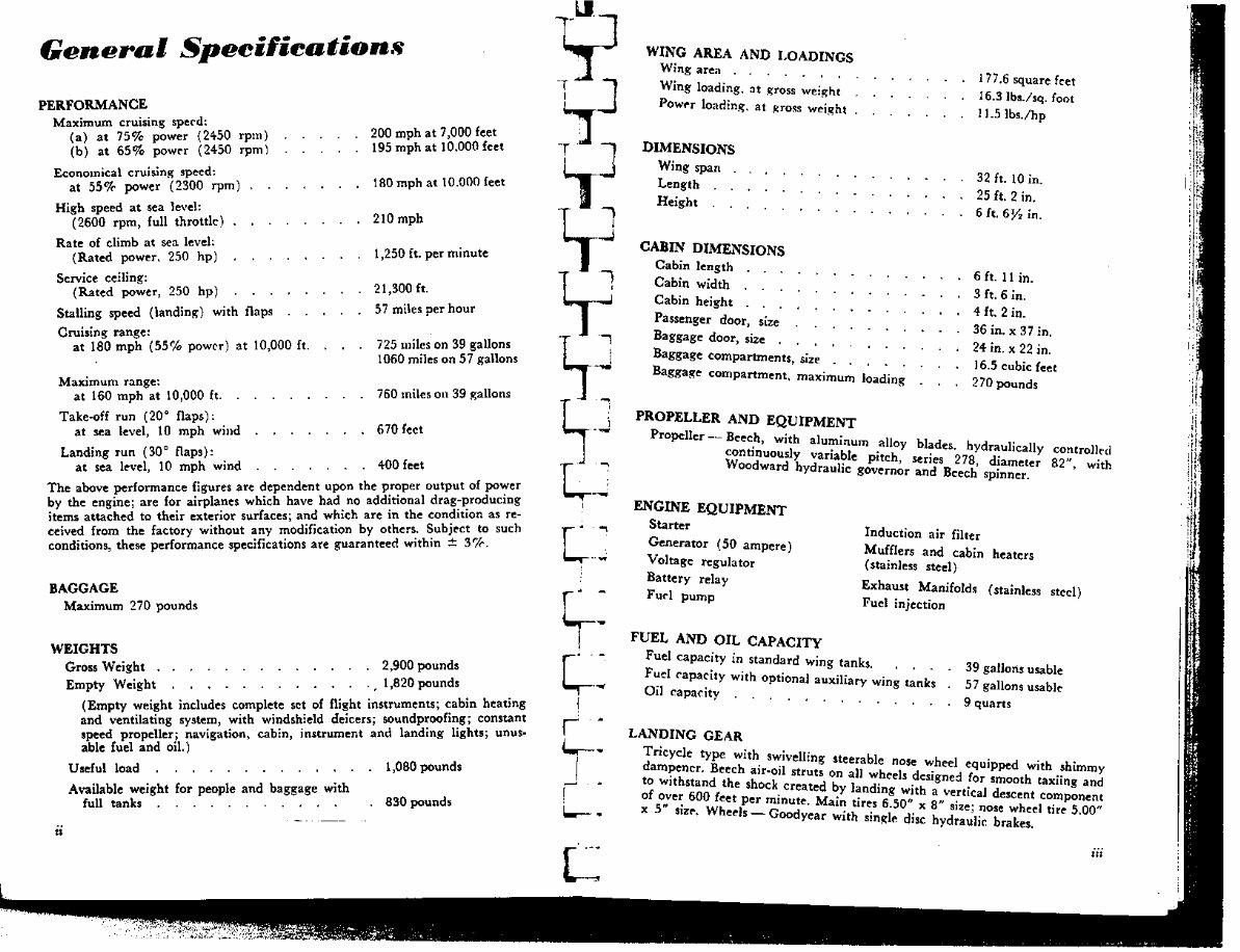Beechcraft Bonanza J35 J-35 Owners Manual Handbook POH - preview img 5