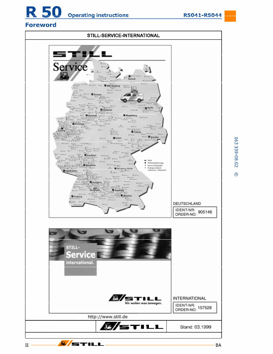 Still Electric Lift Truck Type R50-10, R50-12, R50-15: R5041, R5042, R5043, R5044 Operating and Maintenance Instructions preview img 4