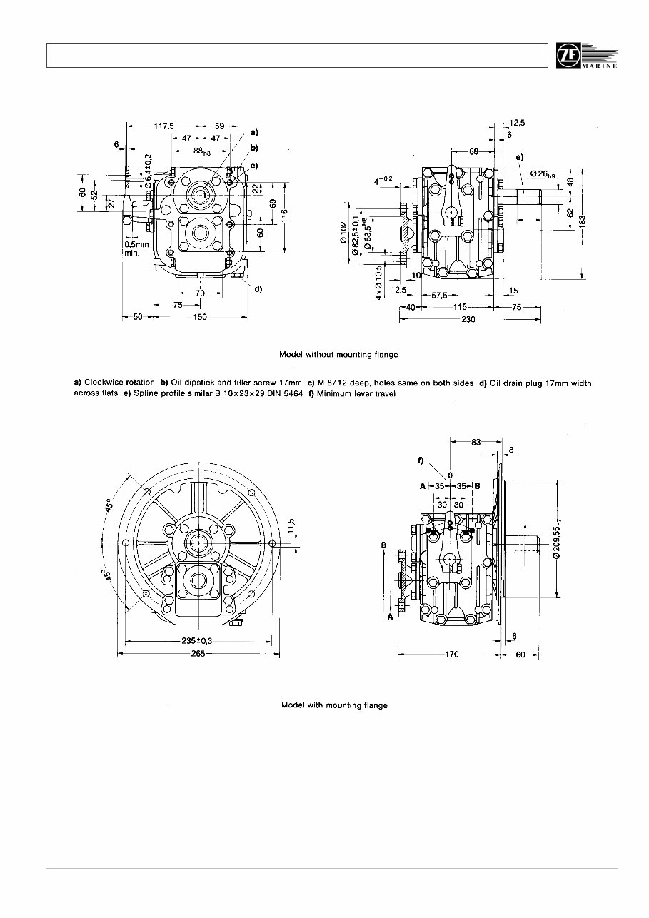 ZF Marine Transmissions/Gearboxes (ZF3M/ZF5M/ZF10M/ZF12M/ZF15M/ZF15MA/ZF15MIV/ZF25M/ZF25MA/ZF30M) OEM Service & Repair Manual preview img 9