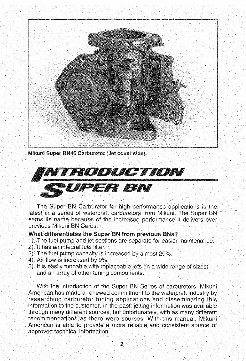 Mikuni Super BN Watercraft Carburetor Complete Workshop Service Repair Manual preview img 2