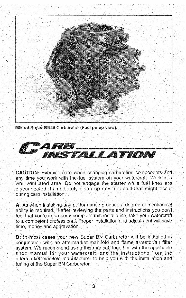 Mikuni Super BN Watercraft Carburetor Complete Workshop Service Repair Manual preview img 3