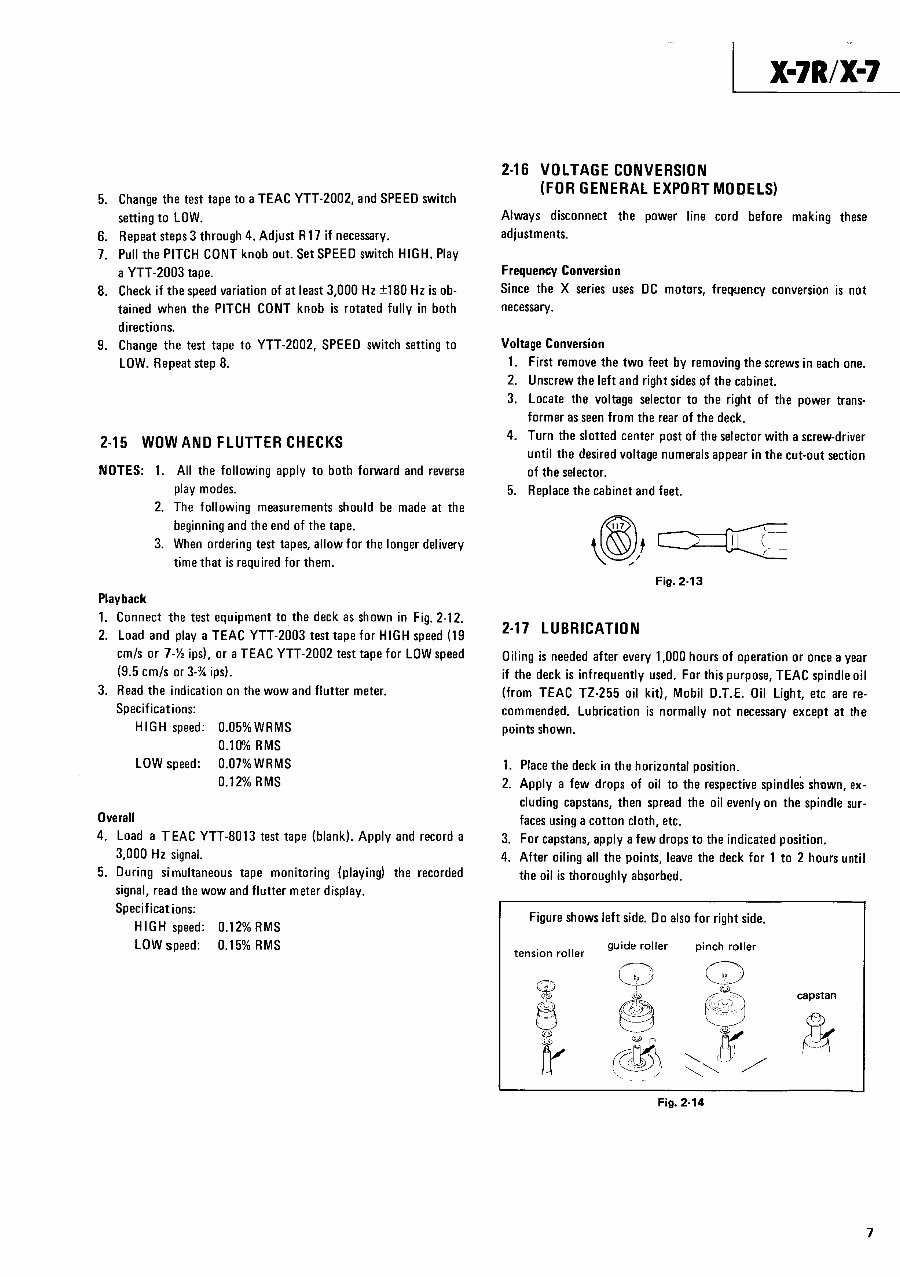 Teac X-10-R reel tape recorder Service Manual preview img 7