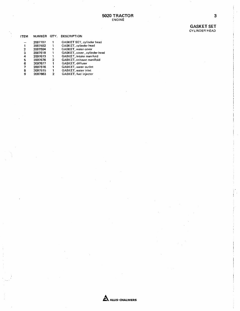 Allis Chalmers 5020 Tractor Illustrated Parts List Manual Catalog - preview img 10