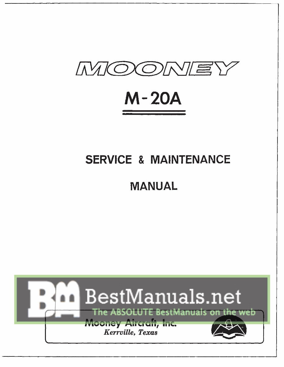 Mooney M20A Service Workshop Maintenance Manual M20-A - IMPROVED - preview img 1